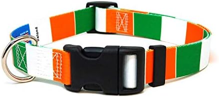 צווארון כלבים של אירלנד | דגל אירלנד | Slip-On Martingale | מיוצר ב- NJ, ארהב | לכלבים בינוניים | רוחב 1 סנטימטר